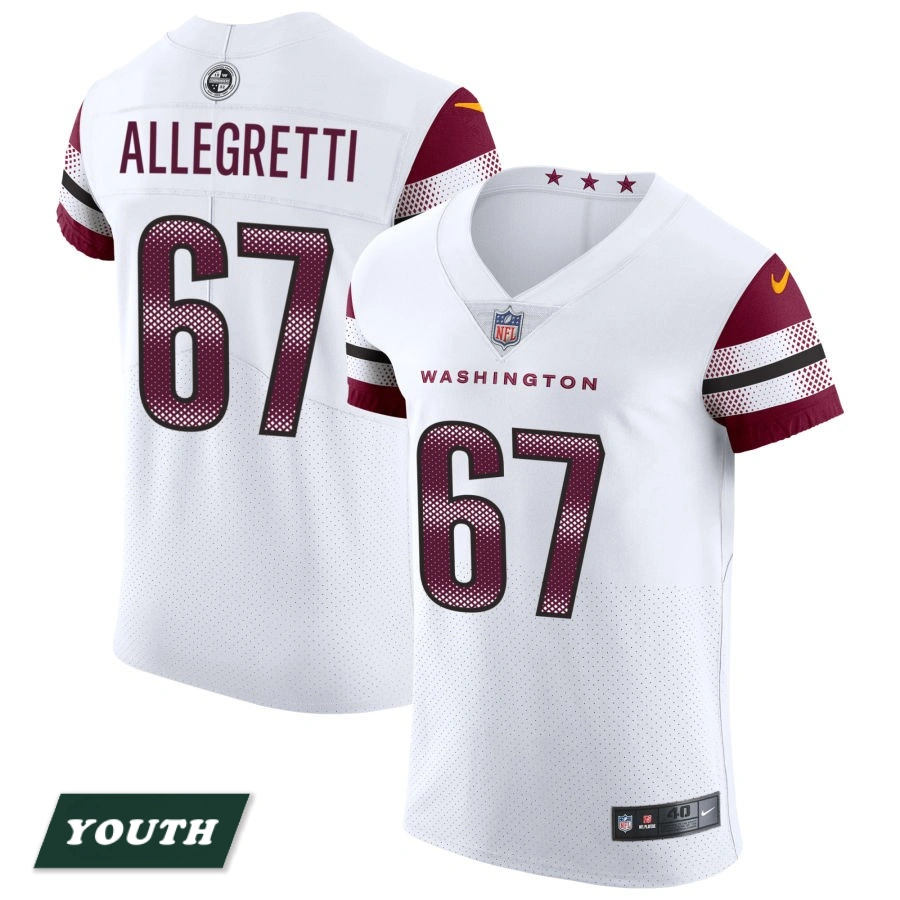 Youth Washington Commanders White Vapor Untouchable Elite #67 Nick Allegretti Jersey