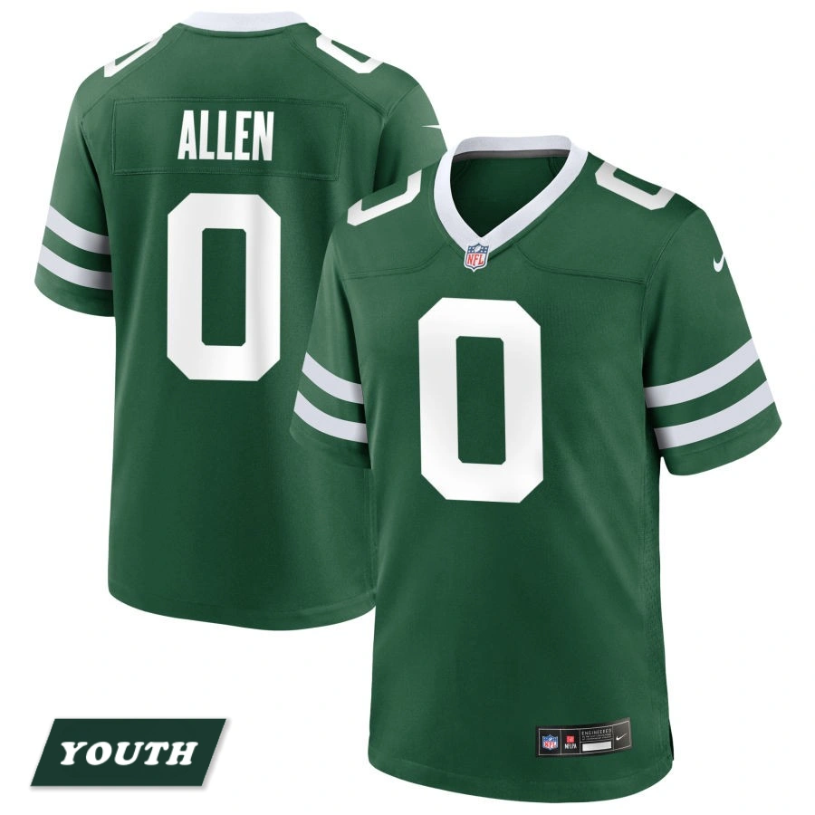 Youth New York Jets Legacy Green #0 Braelon Allen Game Jersey Youth New York Jets Legacy Green #0 Braelon Allen Game Jersey