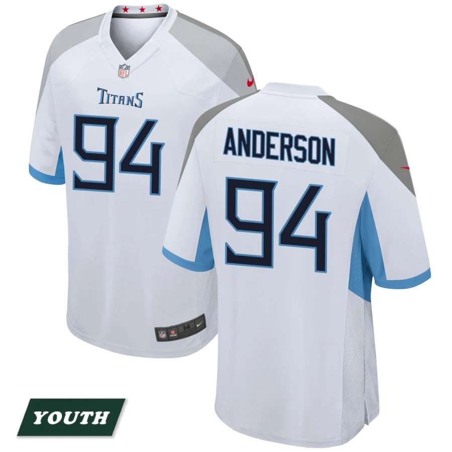 Youth Tennessee Titans White #94 Abdullah Anderson Game Jersey