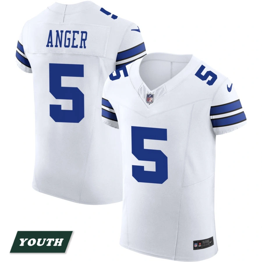 Youth Dallas Cowboys White Vapor F.U.S.E. Elite #5 Bryan Anger Jersey Youth Dallas Cowboys White Vapor F.U.S.E. Elite #5 Bryan Anger Jersey