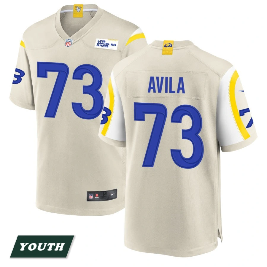 Youth Los Angeles Rams Bone #73 Steve Avila Game Jersey Youth Los Angeles Rams Bone #73 Steve Avila Game Jersey