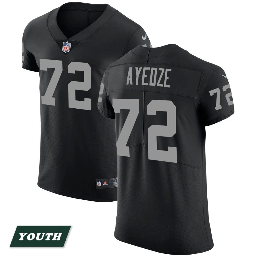 Youth Las Vegas Raiders Black Vapor Untouchable #72 Gottlieb Ayedze Elite Jersey