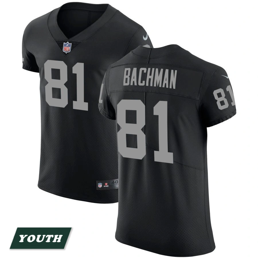 Youth Las Vegas Raiders Black Vapor Untouchable #81 Alex Bachman Elite Jersey Youth Las Vegas Raiders Black Vapor Untouchable #81 Alex Bachman Elite Jersey