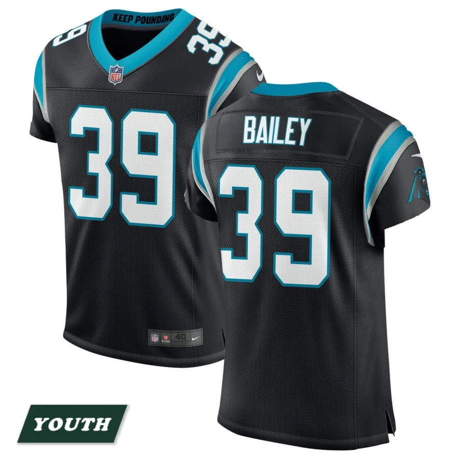 Youth Carolina Panthers Black Classic #39 Emani Bailey Elite Jersey Youth Carolina Panthers Black Classic #39 Emani Bailey Elite Jersey