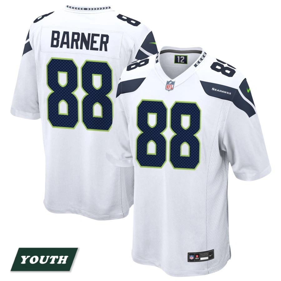 Youth Seattle Seahawks White #88 AJ Barner Game Jersey Youth Seattle Seahawks White #88 AJ Barner Game Jersey