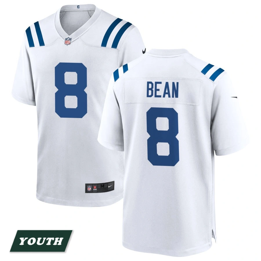 Youth Indianapolis Colts White #8 Jason Bean Game Jersey