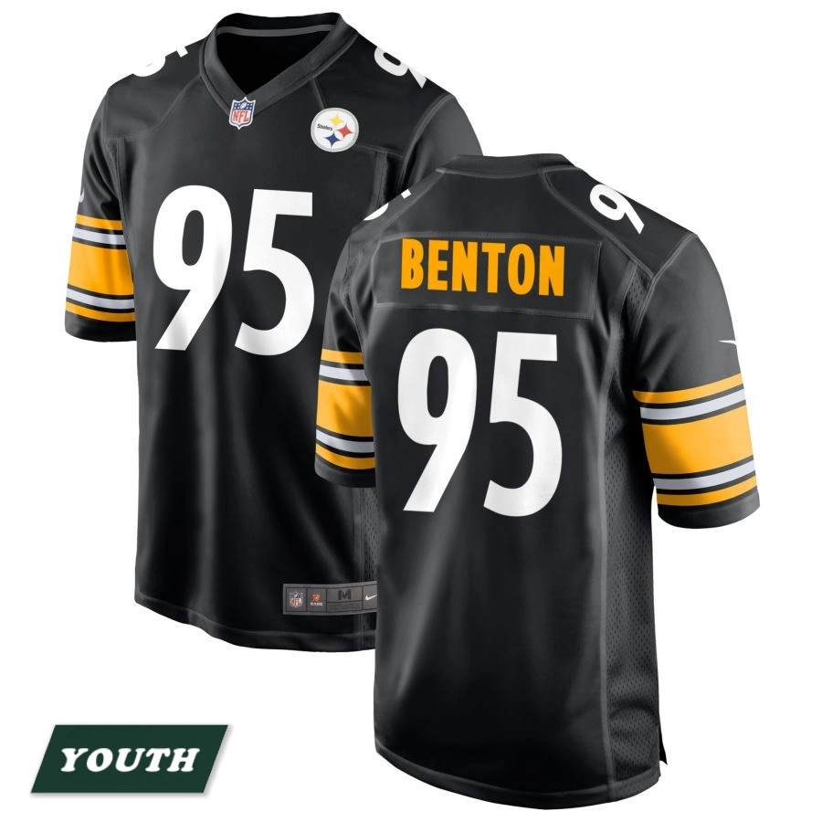 Youth Pittsburgh Steelers Black #95 Keeanu Benton Game Jersey Youth Pittsburgh Steelers Black #95 Keeanu Benton Game Jersey