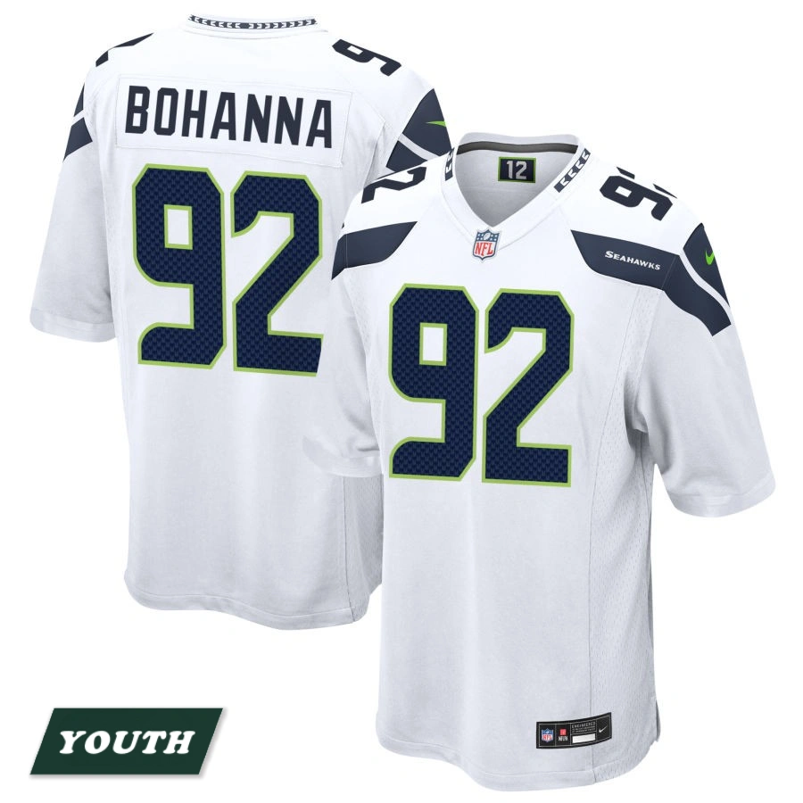 Youth Seattle Seahawks White #92 Quinton Bohanna Game Jersey Youth Seattle Seahawks White #92 Quinton Bohanna Game Jersey