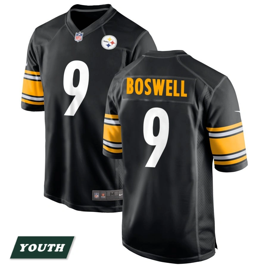 Youth Pittsburgh Steelers Black #9 Chris Boswell Game Jersey Youth Pittsburgh Steelers Black #9 Chris Boswell Game Jersey