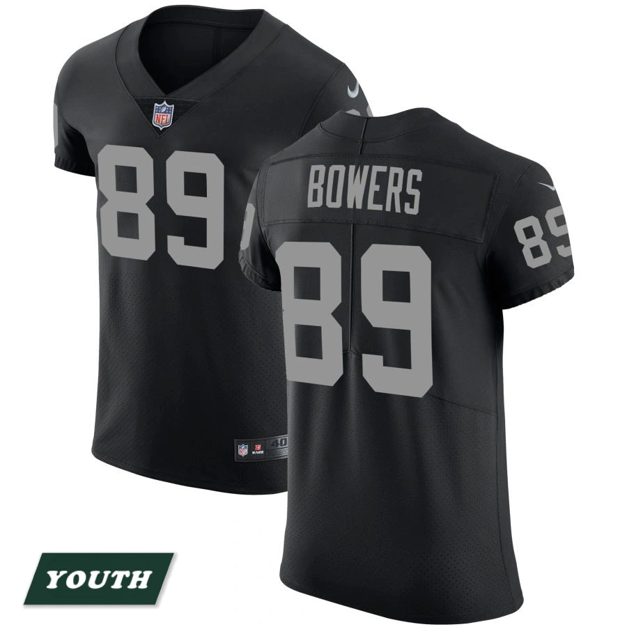 Youth Las Vegas Raiders Black Vapor Untouchable #89 Brock Bowers Elite Jersey