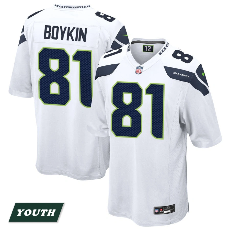 Youth Seattle Seahawks White #81 Miles Boykin Game Jersey Youth Seattle Seahawks White #81 Miles Boykin Game Jersey