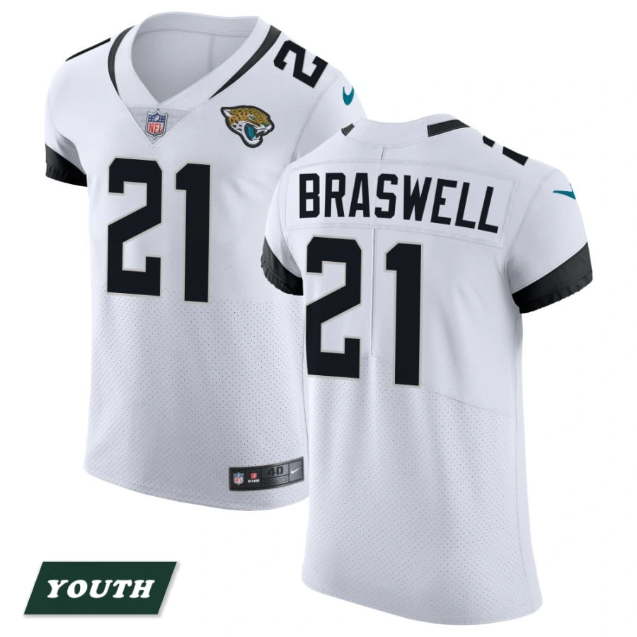 Youth Jacksonville Jaguars White Vapor Untouchable Elite #21 Christian Braswell Jersey