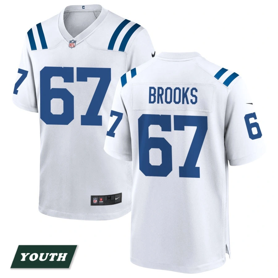Youth Indianapolis Colts White #67 Mason Brooks Game Jersey