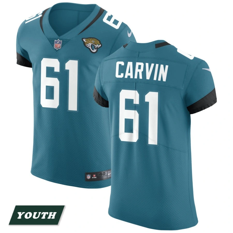 Youth Jacksonville Jaguars Teal Vapor Untouchable Elite #61 Jerome Carvin Jersey
