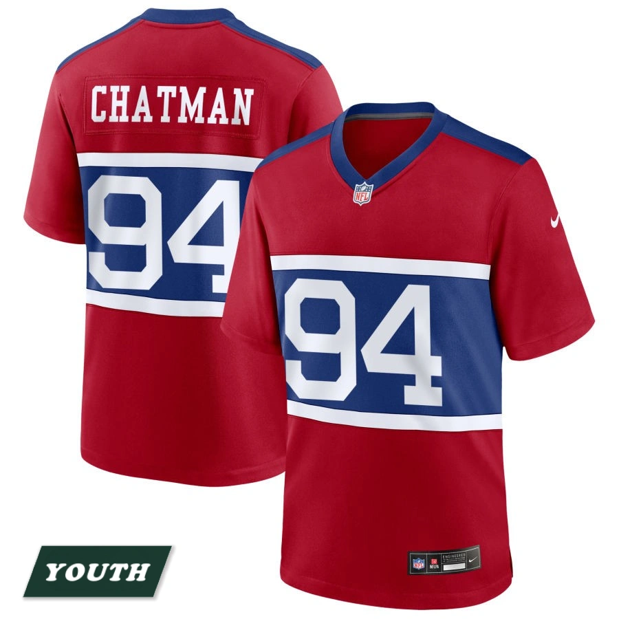 Youth New York Giants Century Red Alternate Game #94 Elijah Chatman Jersey Youth New York Giants Century Red Alternate Game #94 Elijah Chatman Jersey
