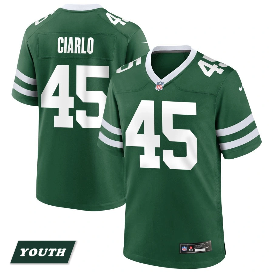 Youth New York Jets Legacy Green #45 Jimmy Ciarlo Game Jersey Youth New York Jets Legacy Green #45 Jimmy Ciarlo Game Jersey