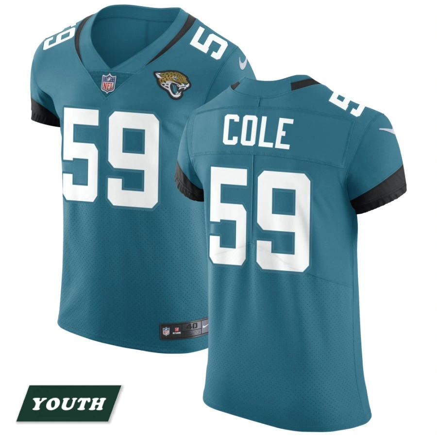 Youth Jacksonville Jaguars Teal Vapor Untouchable Elite #59 Myles Cole Jersey