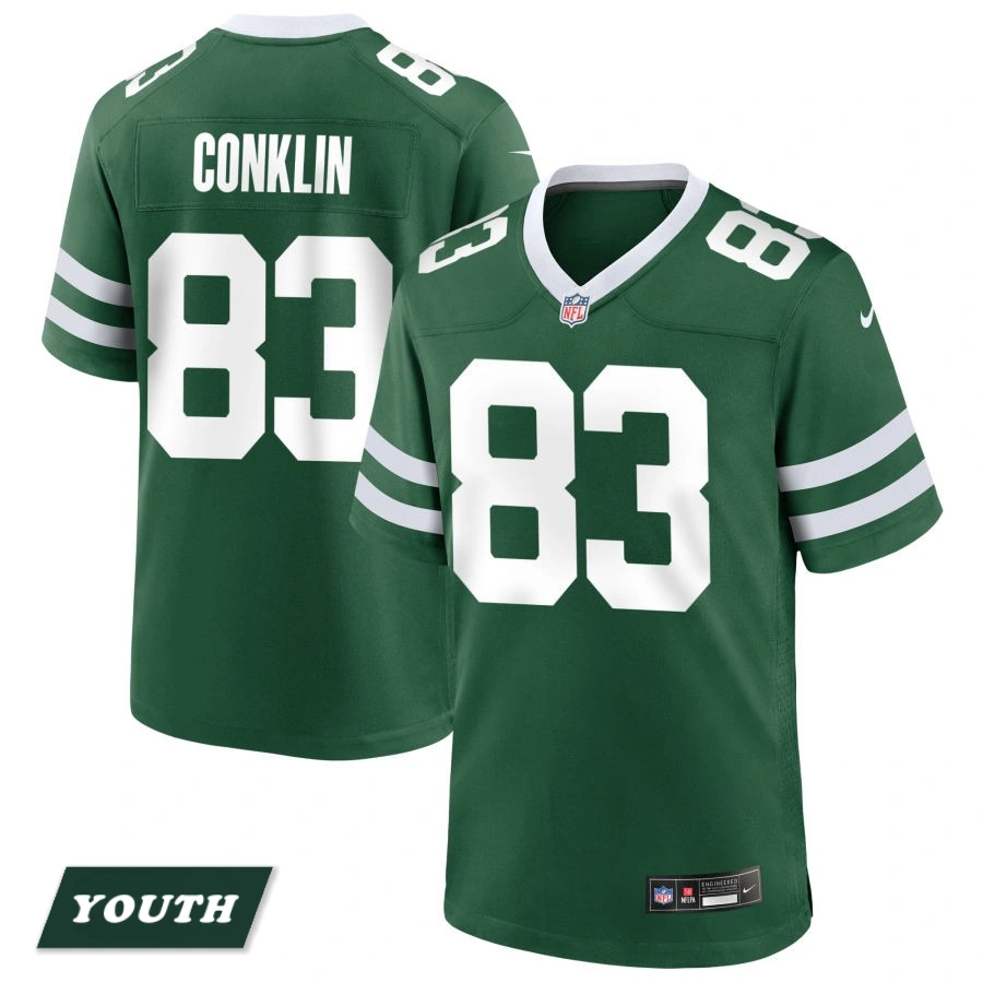 Youth New York Jets Legacy Green #83 Tyler Conklin Game Jersey Youth New York Jets Legacy Green #83 Tyler Conklin Game Jersey
