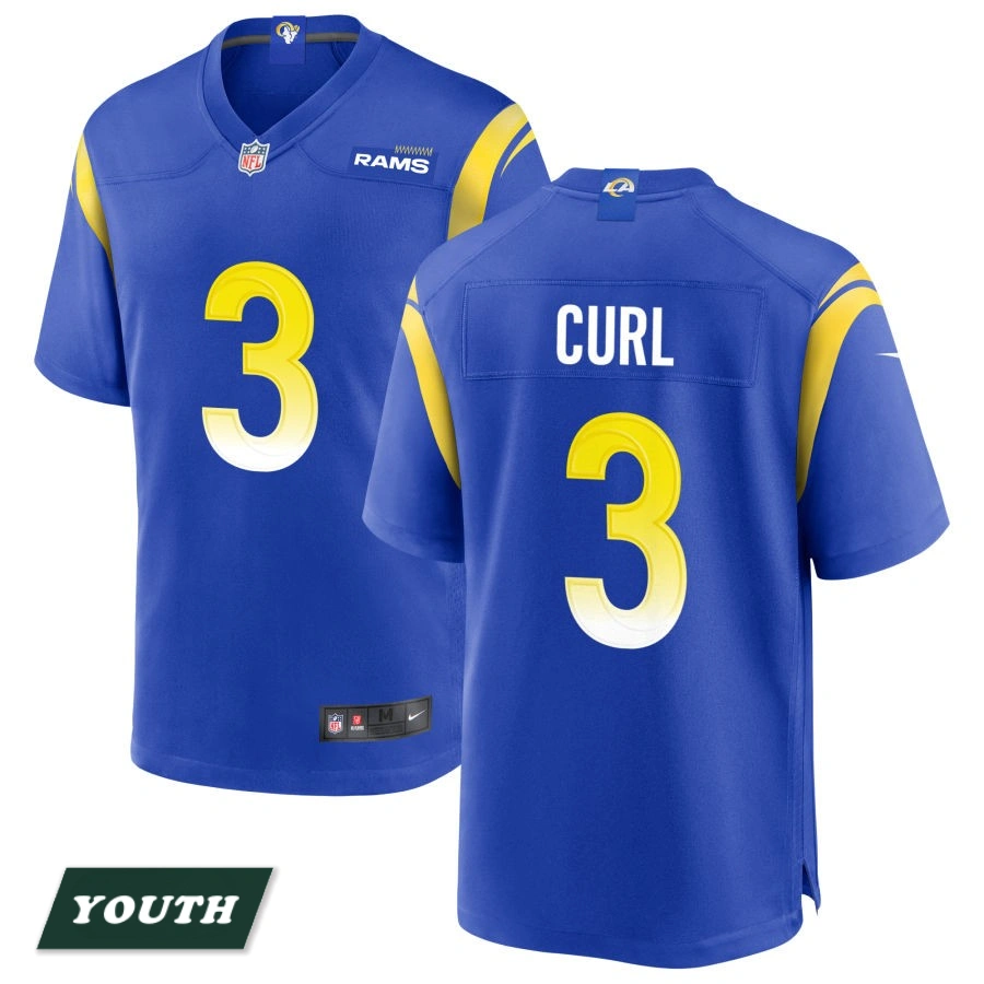 Youth Los Angeles Rams Royal #3 Kam Curl Game Jersey Youth Los Angeles Rams Royal #3 Kam Curl Game Jersey