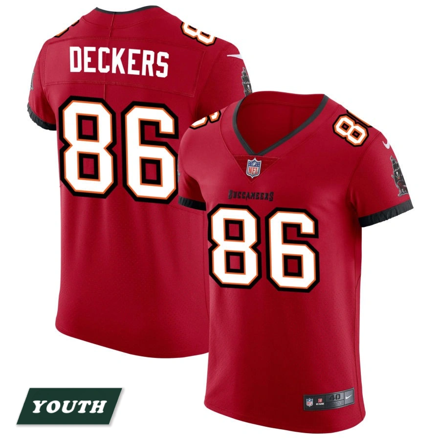 Youth Tampa Bay Buccaneers Red Vapor Elite #86 Evan Deckers Jersey Youth Tampa Bay Buccaneers Red Vapor Elite #86 Evan Deckers Jersey