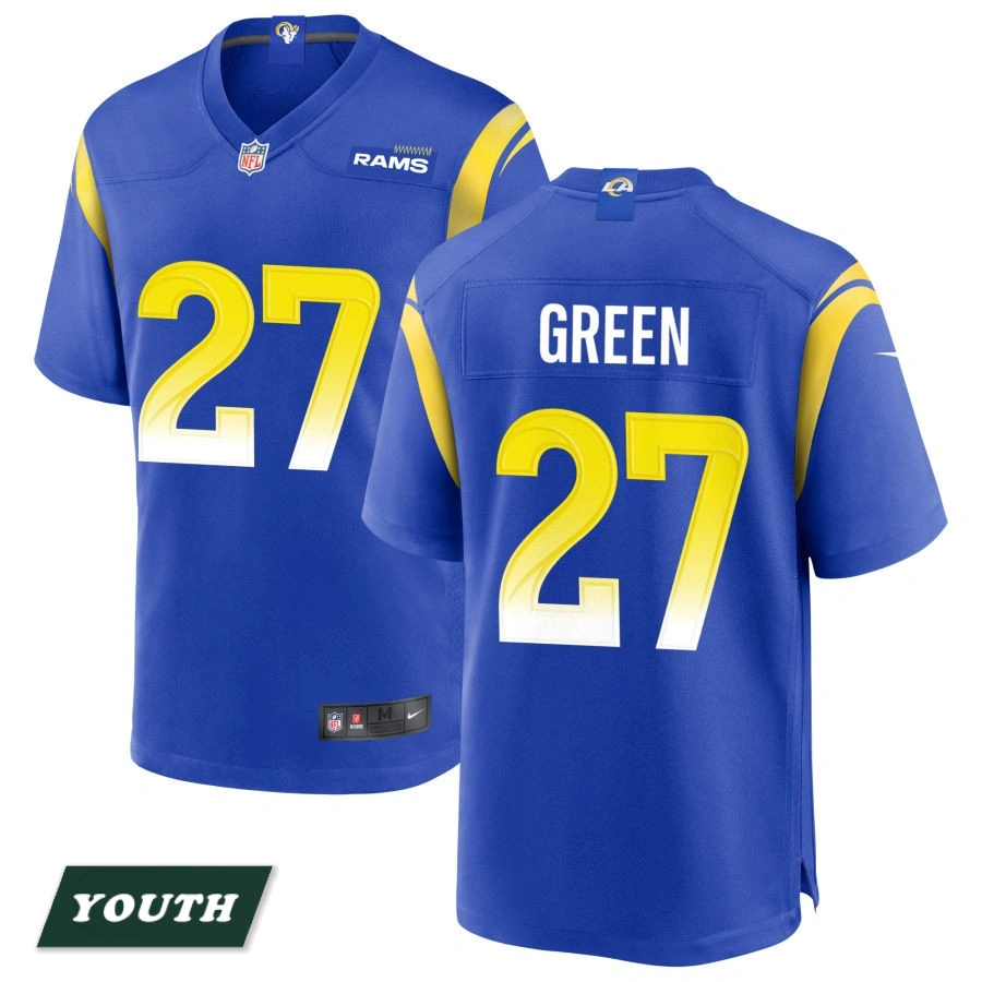Youth Los Angeles Rams Royal #27 A.J. Green Game Jersey Youth Los Angeles Rams Royal #27 A.J. Green Game Jersey