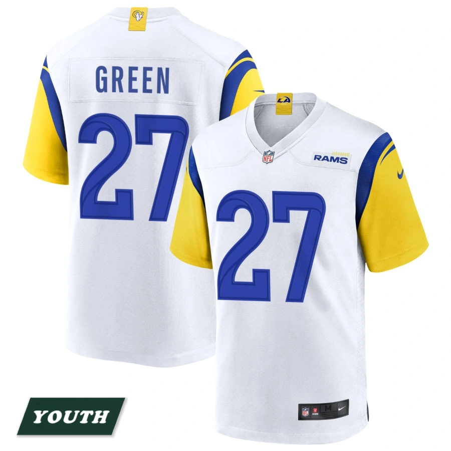 Youth Los Angeles Rams White Alternate #27 A.J. Green Jersey Youth Los Angeles Rams White Alternate #27 A.J. Green Jersey