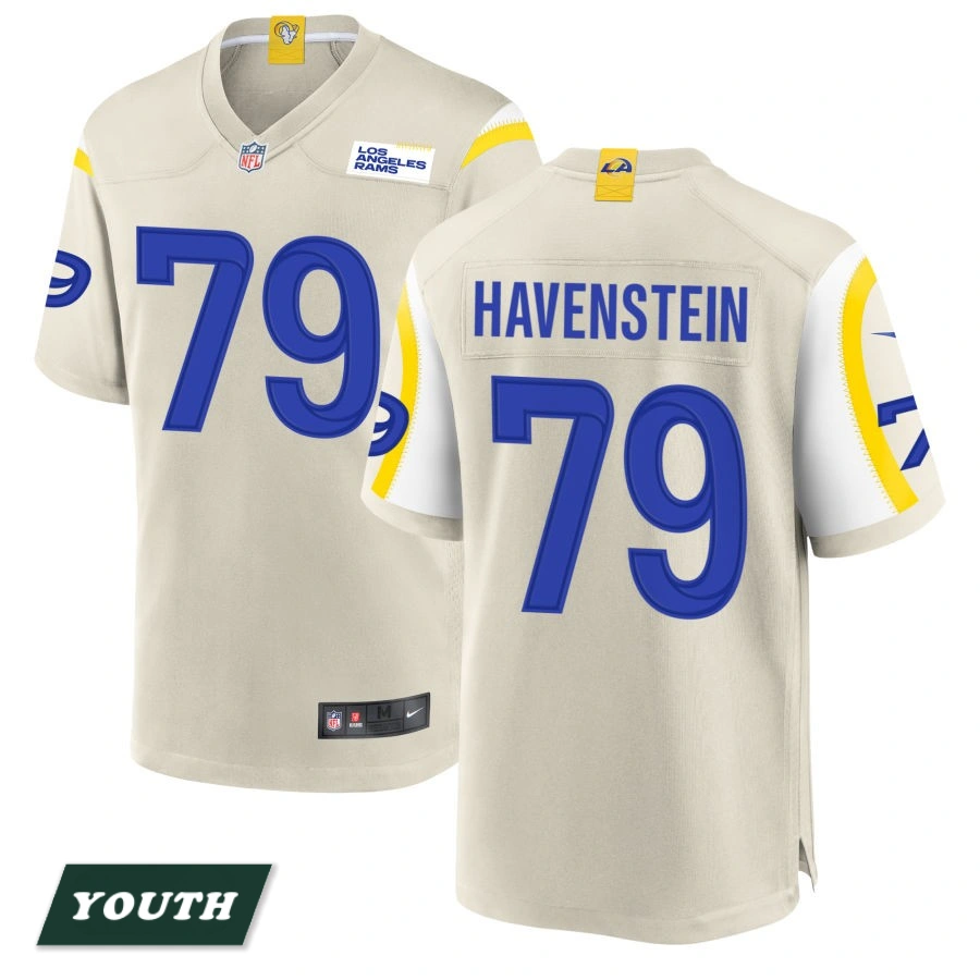 Youth Los Angeles Rams Bone #79 Rob Havenstein Game Jersey Youth Los Angeles Rams Bone #79 Rob Havenstein Game Jersey