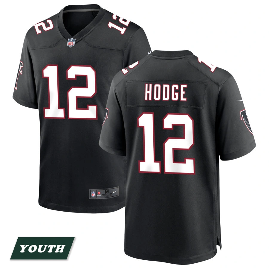 Youth Atlanta Falcons Black Throwback #12 KhaDarel Hodge Game Jersey