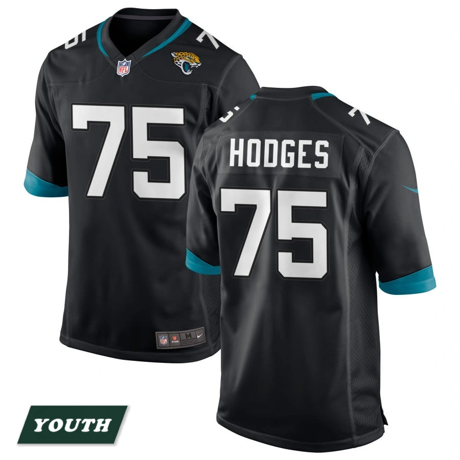 Youth Jacksonville Jaguars Black #75 Cooper Hodges Game Jersey