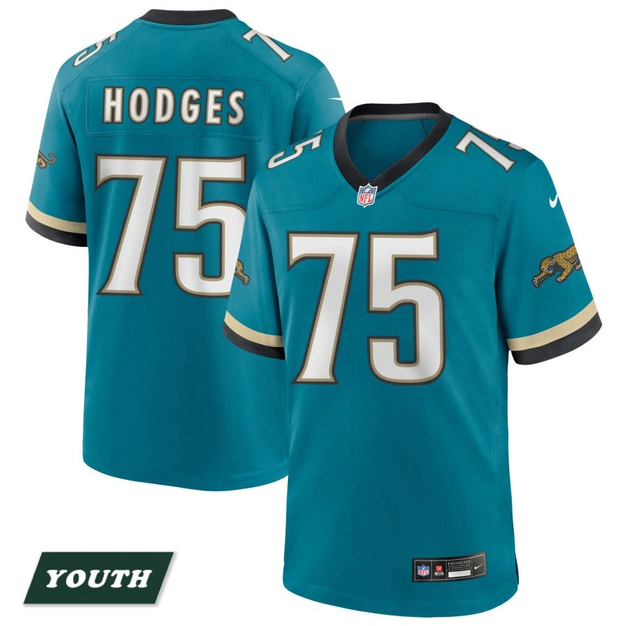 Youth Jacksonville Jaguars Teal Prowler Throwback #75 Cooper Hodges Game Jersey