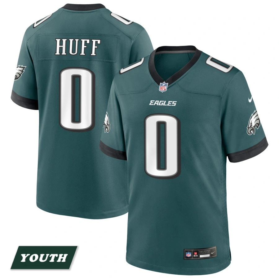 Youth Philadelphia Eagles Midnight Green #0 Bryce Huff Game Jersey