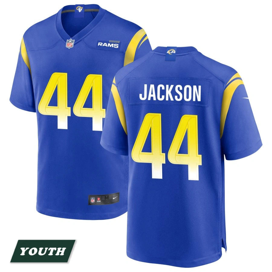 Youth Los Angeles Rams Royal #44 Brennan Jackson Game Jersey