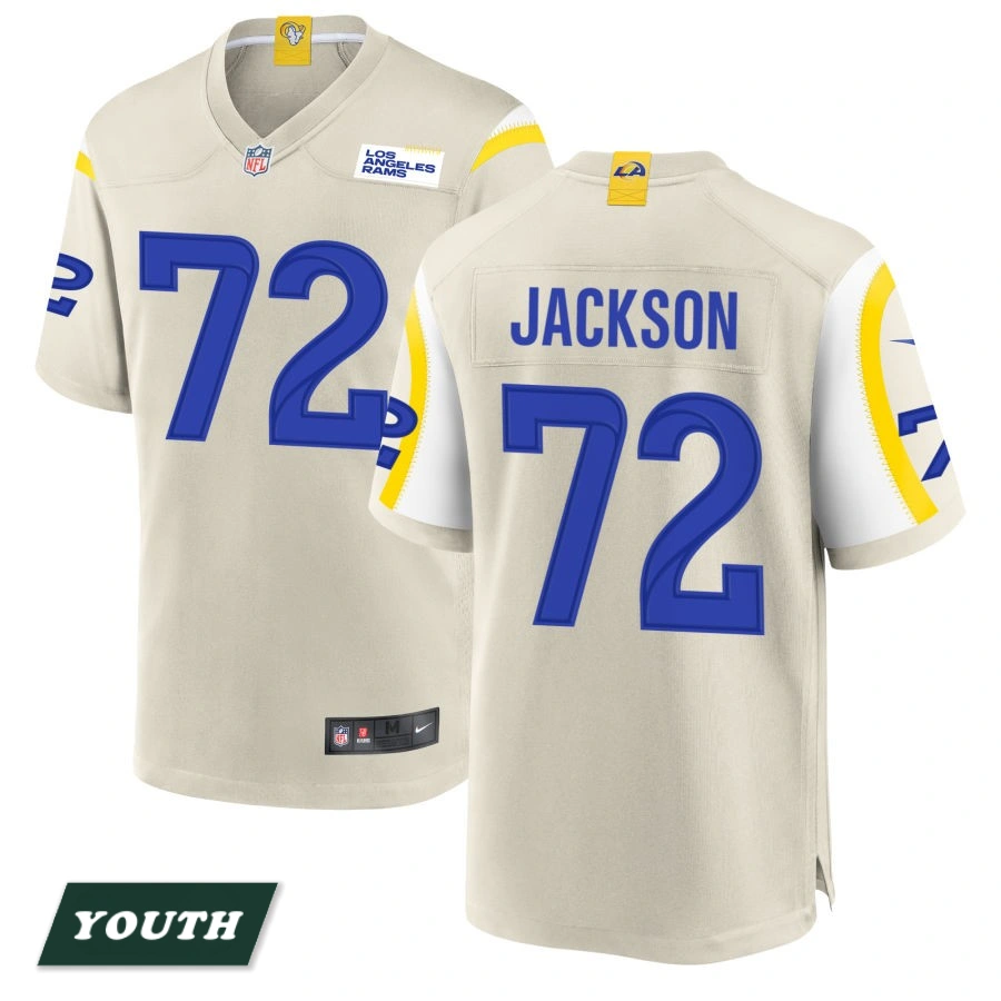 Youth Los Angeles Rams Bone #72 Jonah Jackson Game Jersey