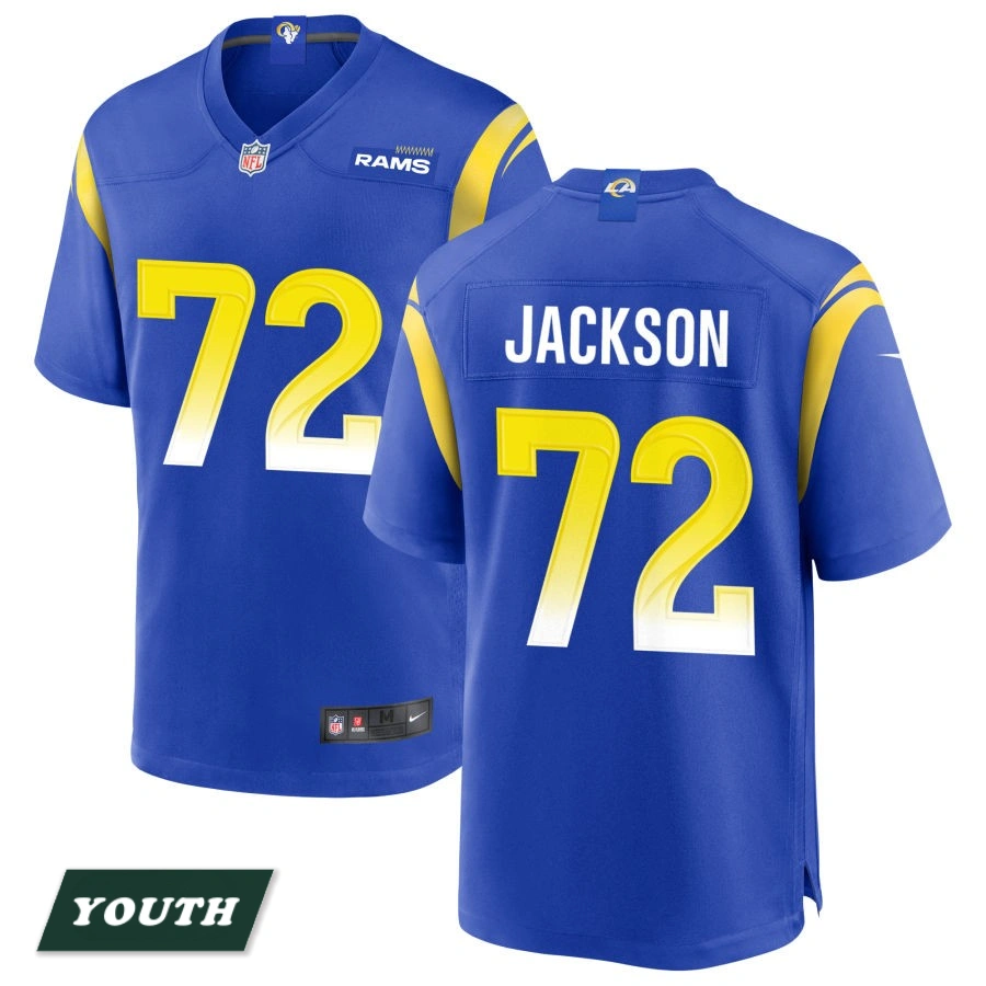 Youth Los Angeles Rams Royal #72 Jonah Jackson Game Jersey