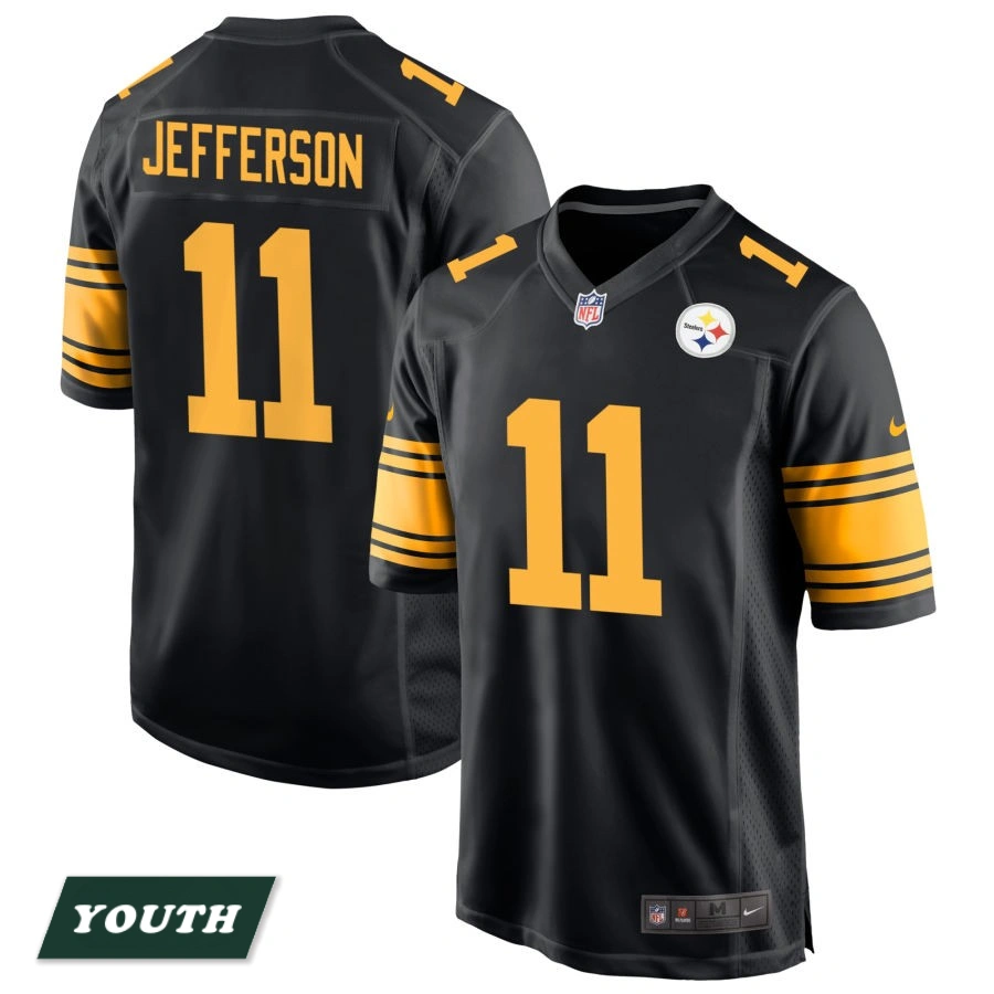 Youth Pittsburgh Steelers Black Alternate #11 Van Jefferson Game Jersey