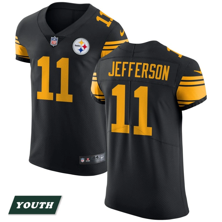Youth Pittsburgh Steelers Black Vapor Untouchable Elite #11 Van Jefferson Color Rush Jersey