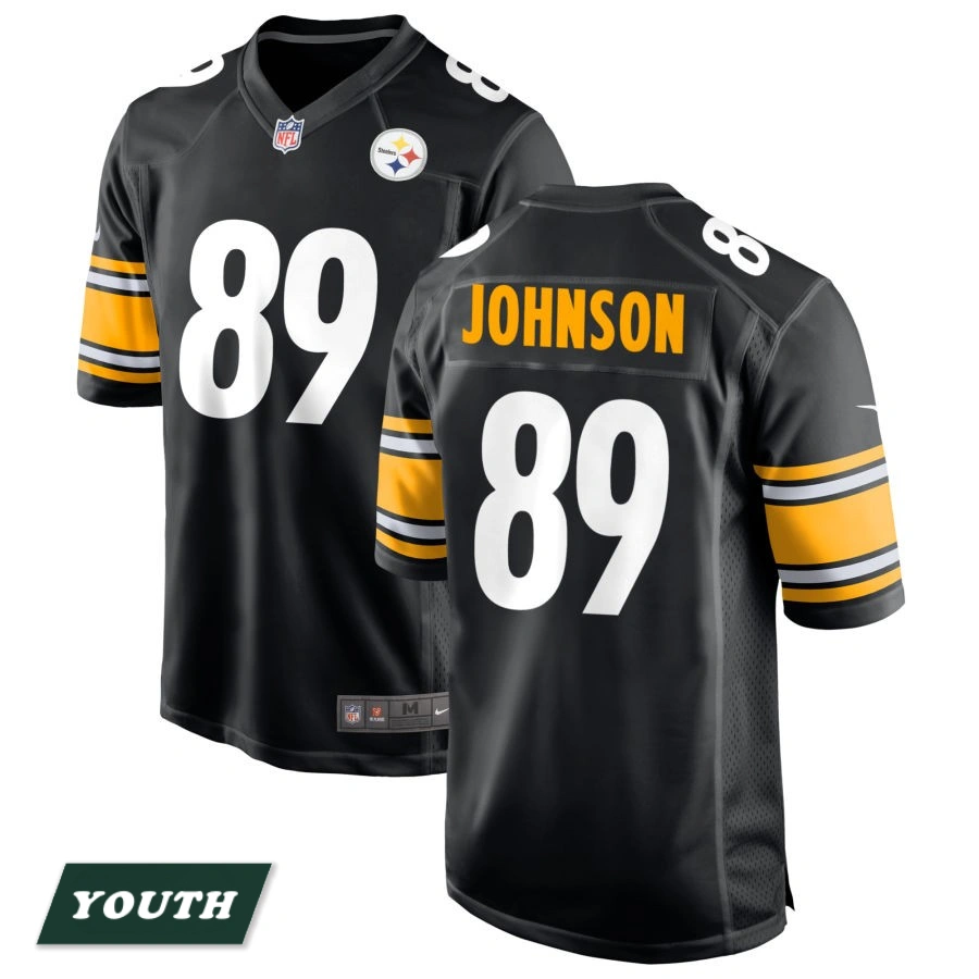 Youth Pittsburgh Steelers Black #89 Brandon Johnson Game Jersey Youth Pittsburgh Steelers Black #89 Brandon Johnson Game Jersey