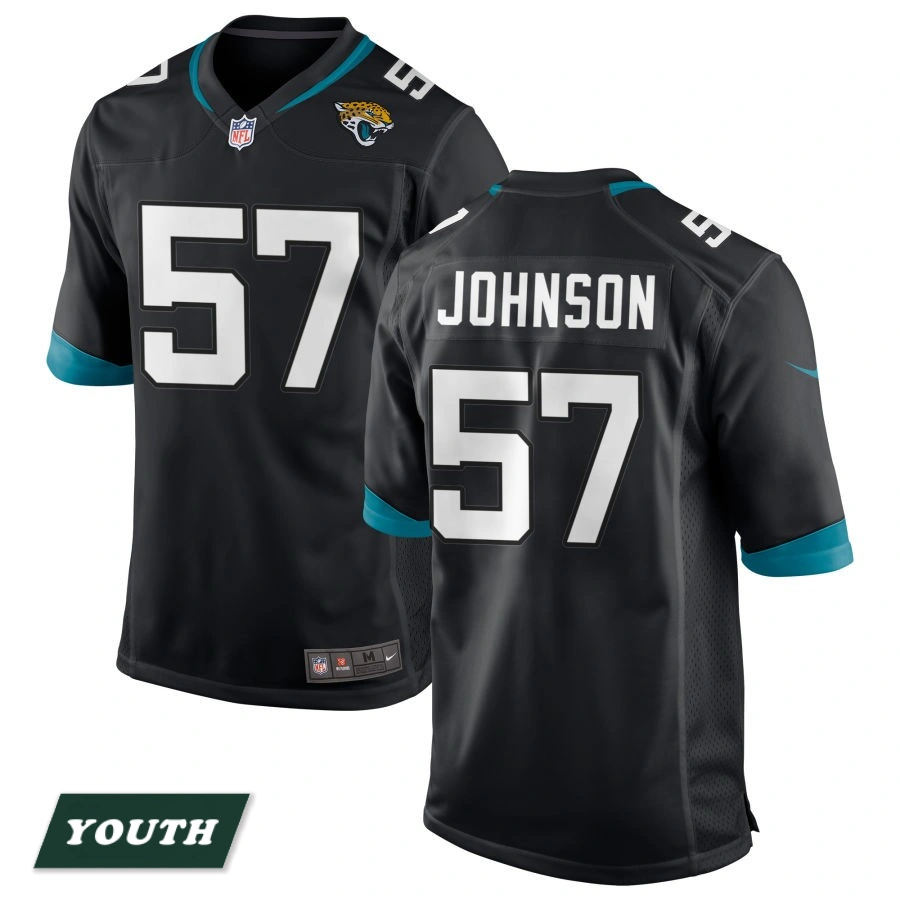 Youth Jacksonville Jaguars Black #57 Caleb Johnson Game Jersey Youth Jacksonville Jaguars Black #57 Caleb Johnson Game Jersey