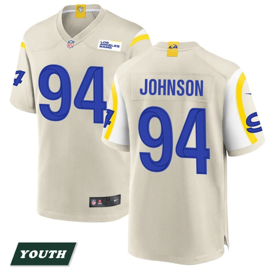 Youth Los Angeles Rams Bone #94 Desjuan Johnson Game Jersey Youth Los Angeles Rams Bone #94 Desjuan Johnson Game Jersey