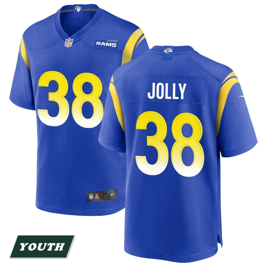 Youth Los Angeles Rams Royal #38 Shaun Jolly Game Jersey Youth Los Angeles Rams Royal #38 Shaun Jolly Game Jersey