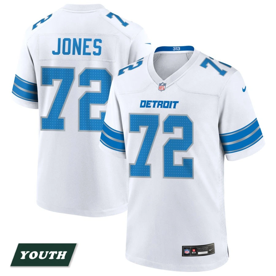 Youth Detroit Lions White #72 Jamarco Jones Game Jersey Youth Detroit Lions White #72 Jamarco Jones Game Jersey