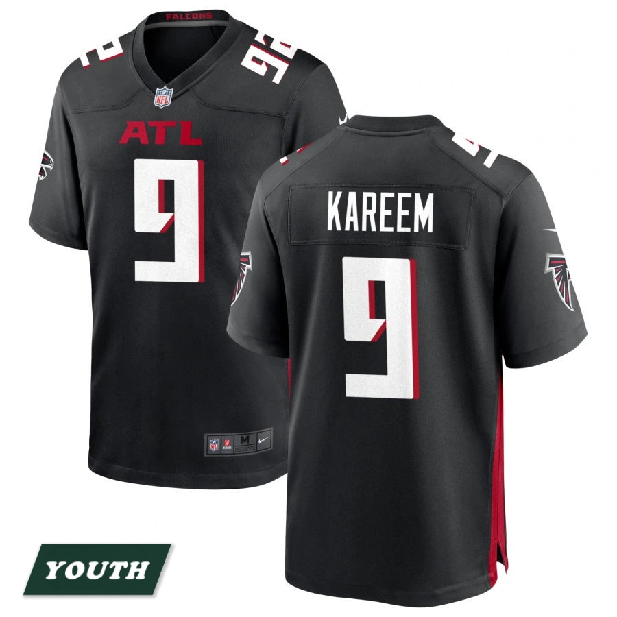 Youth Atlanta Falcons Black #92 Khalid Kareem Game Jersey