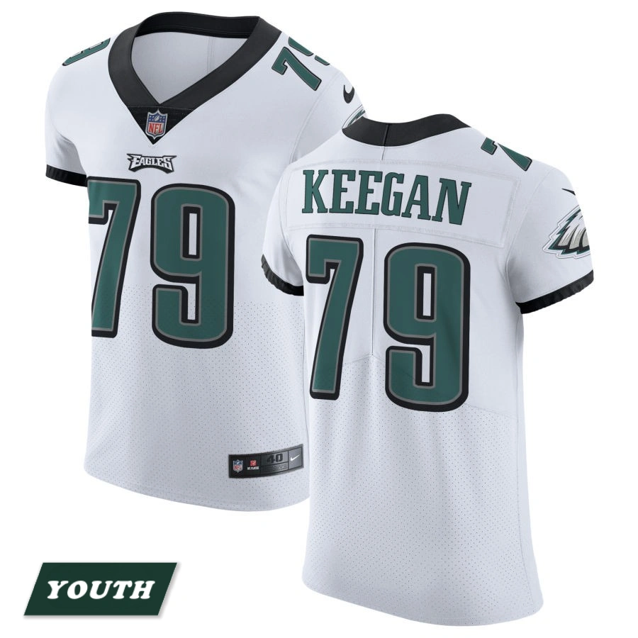 Youth Philadelphia Eagles White Vapor Untouchable #79 Trevor Keegan Elite Jersey