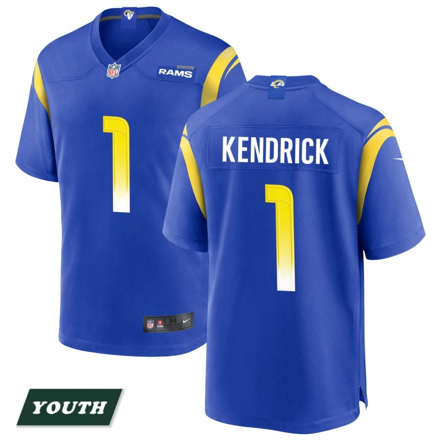 Youth Los Angeles Rams Royal #1 Derion Kendrick Game Jersey Youth Los Angeles Rams Royal #1 Derion Kendrick Game Jersey