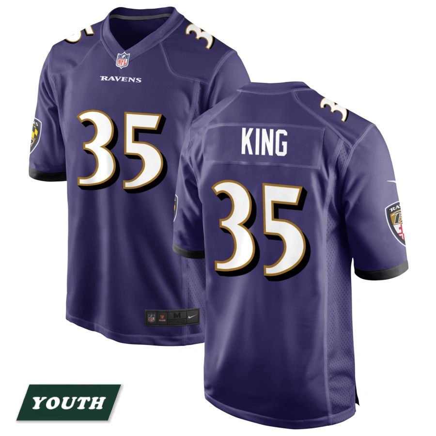 Youth Baltimore Ravens Purple #35 Desmond King Game Jersey Youth Baltimore Ravens Purple #35 Desmond King Game Jersey