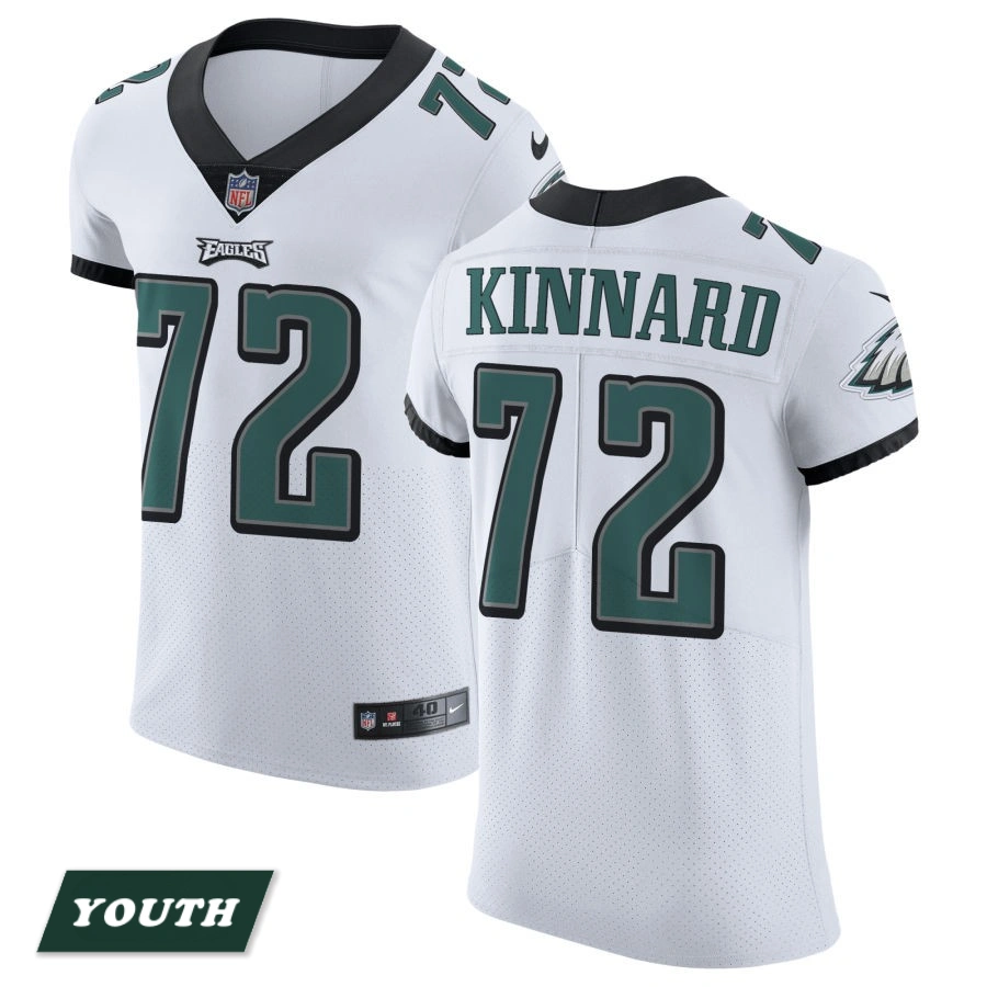 Youth Philadelphia Eagles White Vapor Untouchable #72 Darian Kinnard Elite Jersey