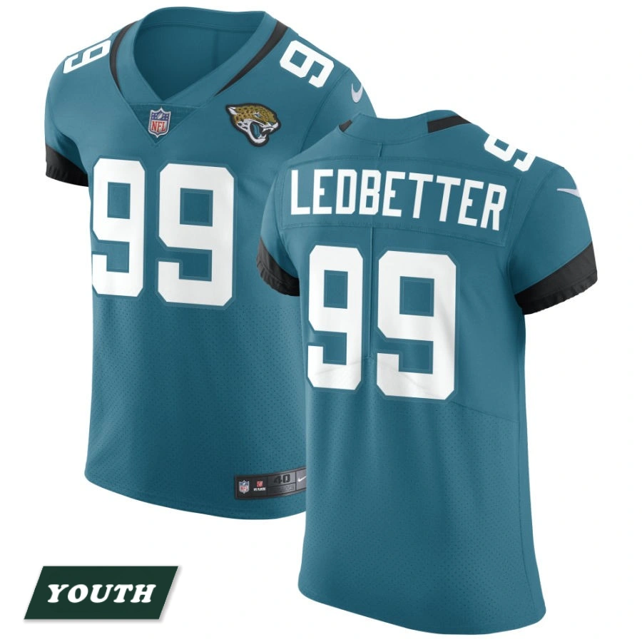 Youth Jacksonville Jaguars Teal Vapor Untouchable Elite #99 Jeremiah Ledbetter Jersey Youth Jacksonville Jaguars Teal Vapor Untouchable Elite #99 Jeremiah Ledbetter Jersey