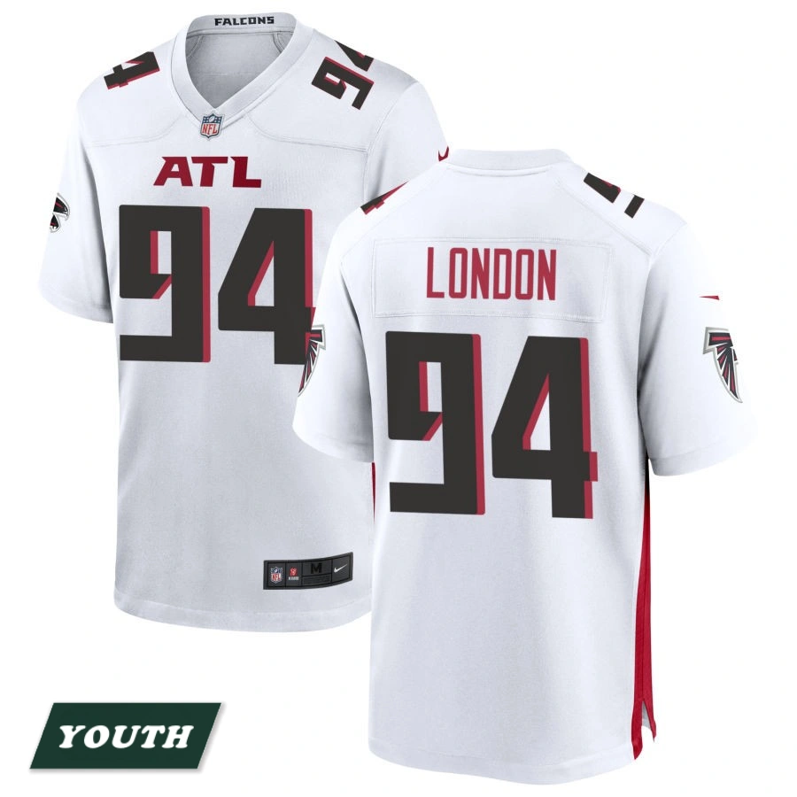 Youth Atlanta Falcons White #94 LaCale London Game Jersey Youth Atlanta Falcons White #94 LaCale London Game Jersey