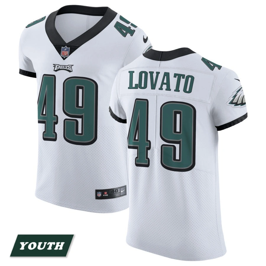 Youth Philadelphia Eagles White Vapor Untouchable #49 Rick Lovato Elite Jersey