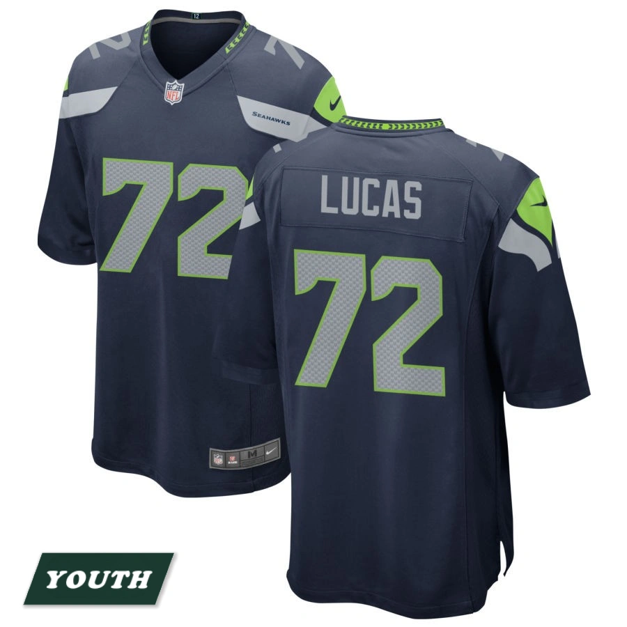 Youth Seattle Seahawks College Navy #72 Abraham Lucas Game Jersey Youth Seattle Seahawks College Navy #72 Abraham Lucas Game Jersey